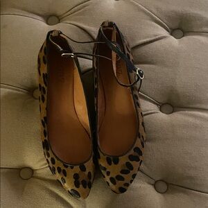 Madewell Animal Print Flats with Black Accents